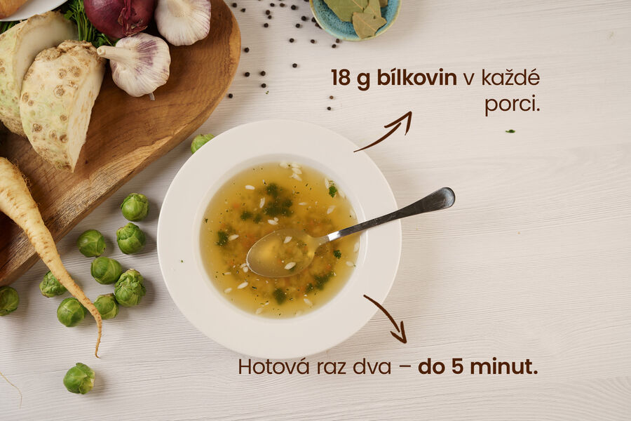 Proteinová polévka – kuřecí s rýží
