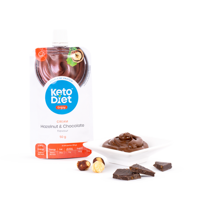 Proteínový krém s lieskovými orieškami – príchuť čokoláda (50 g)