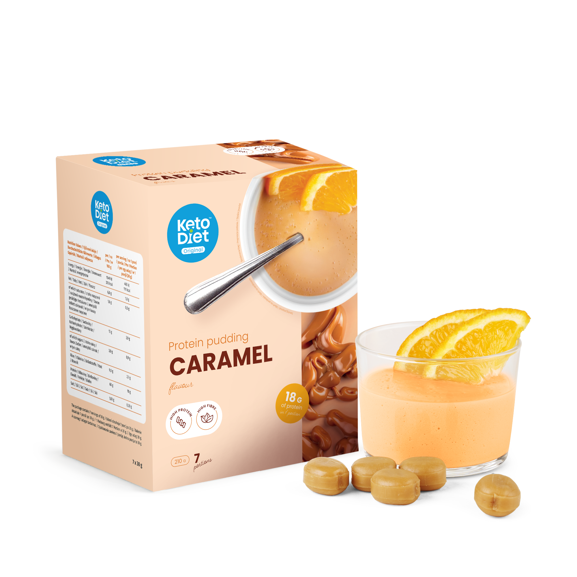 Proteinový pudink - příchuť karamel (7 porcí)
