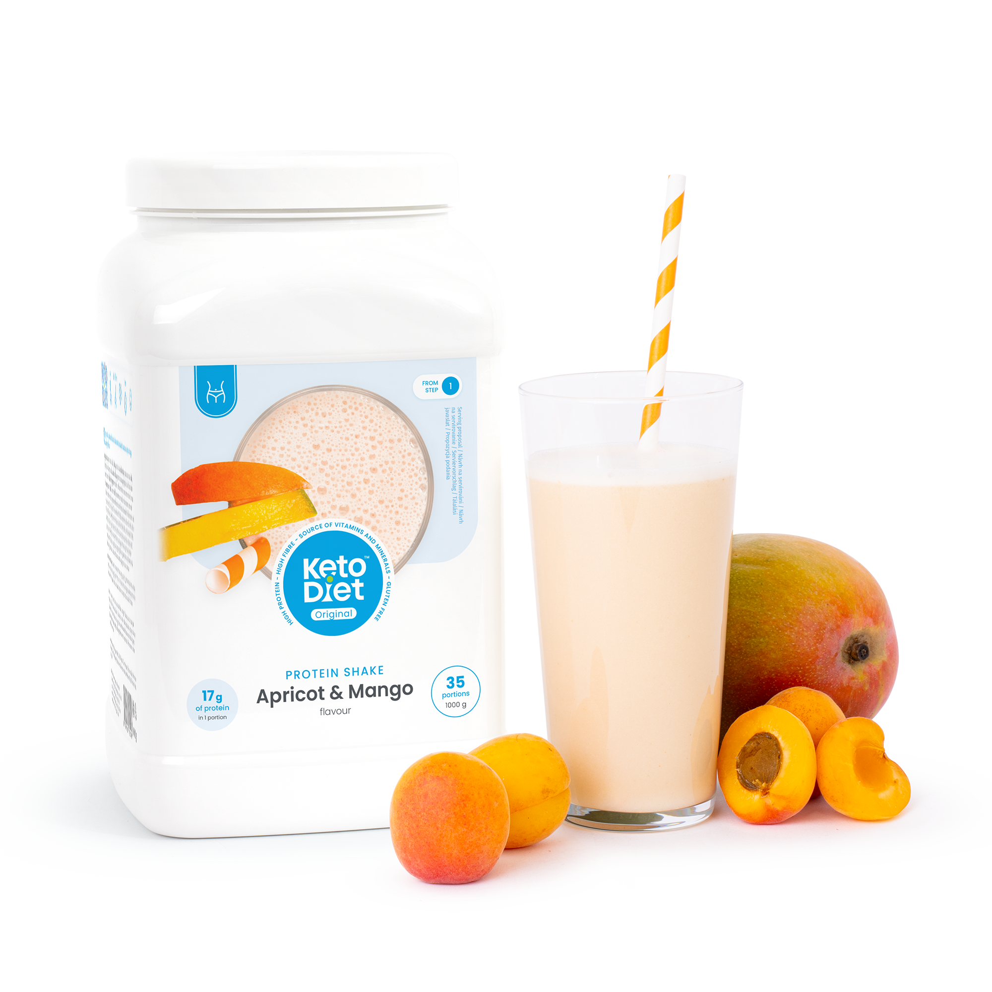 Proteinový nápoj - příchuť meruňka a mango (35 porcí)