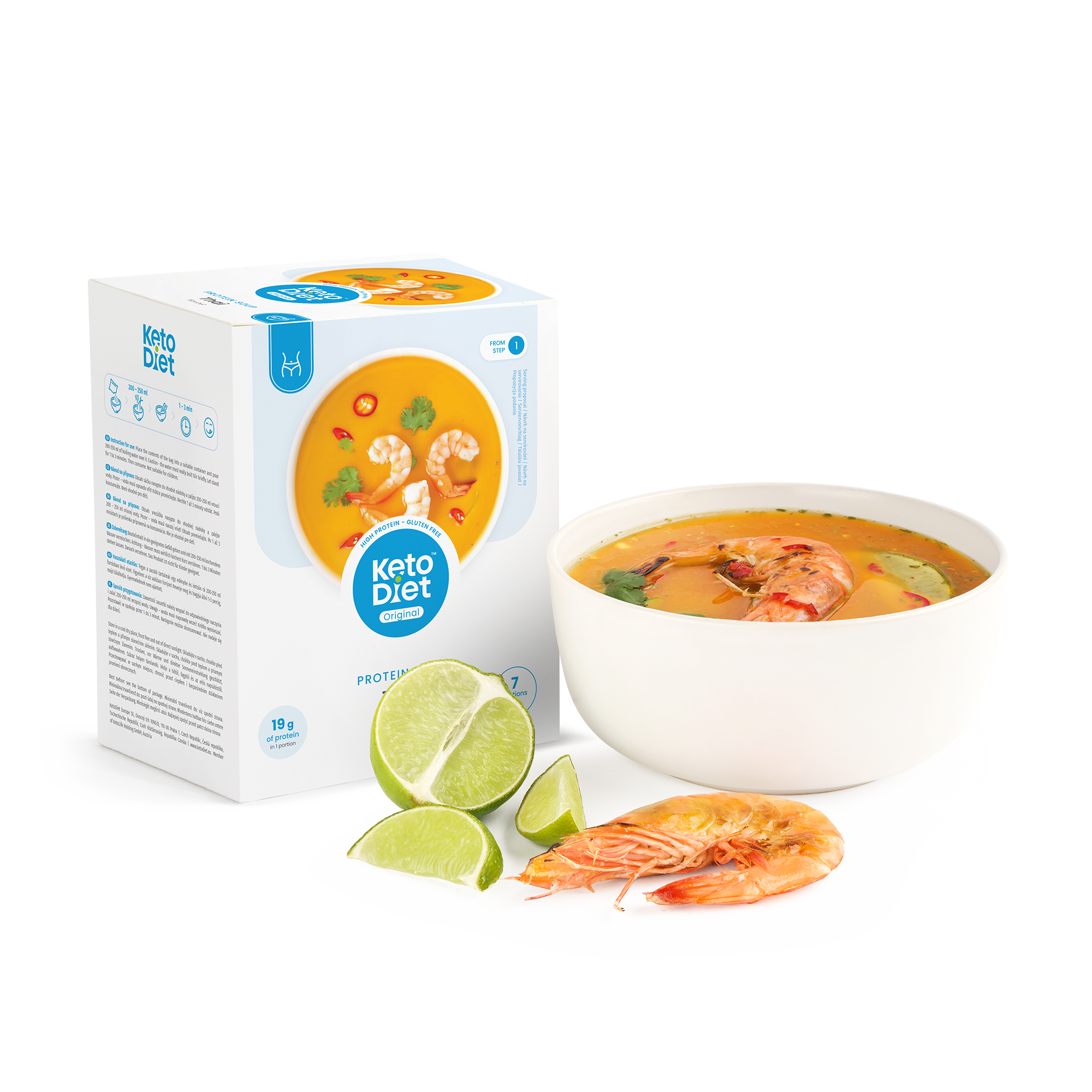 Proteinová polévka - thajská s nudlemi (7 porcí)