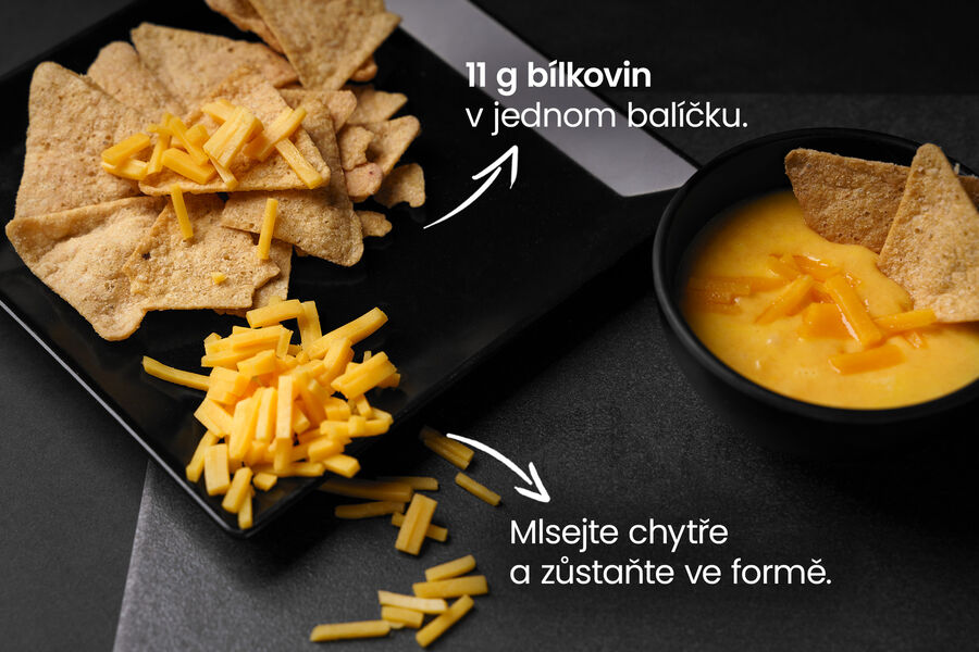 Proteinové tortilla chipsy – příchuť chedar