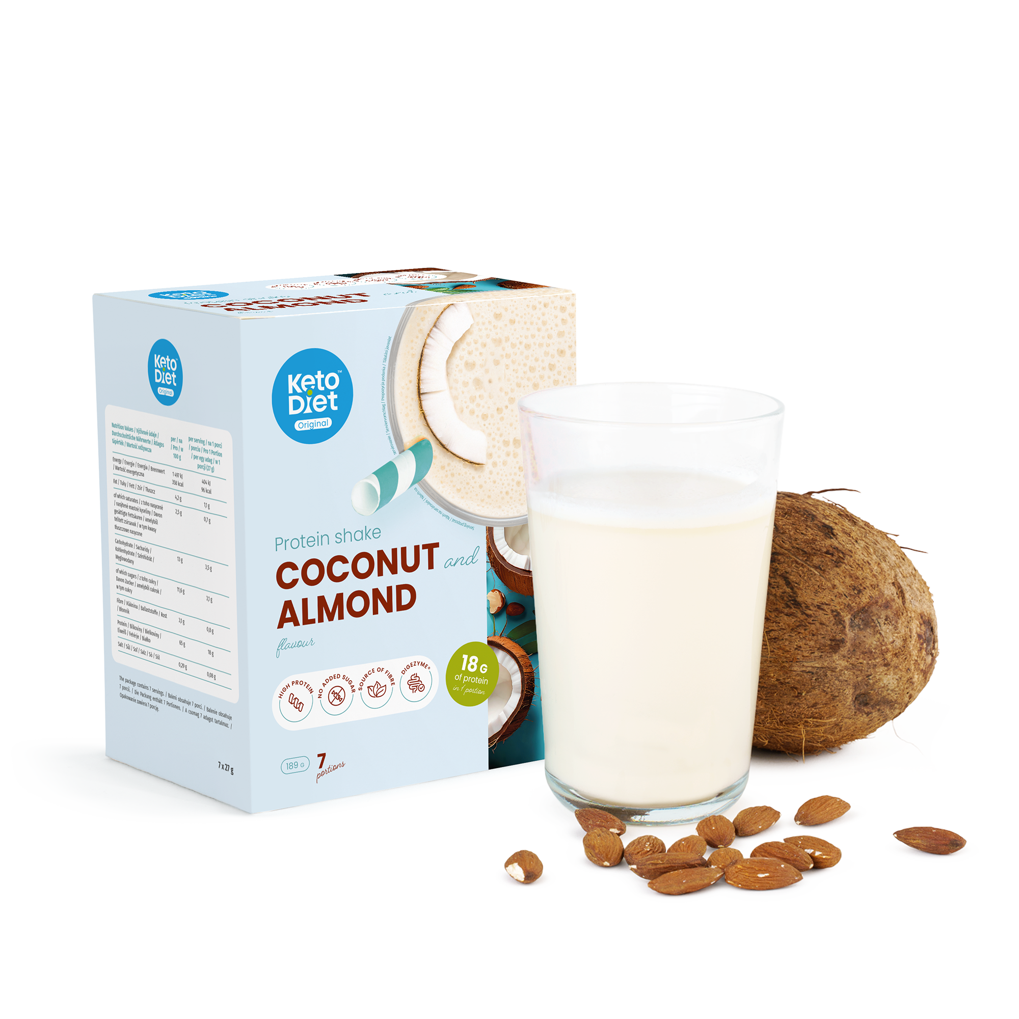 Proteinový nápoj – příchuť mandle & kokos (7 porcí)
