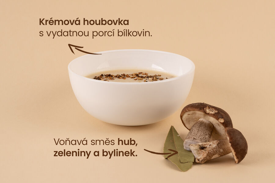 Proteinová polévka – příchuť houbová