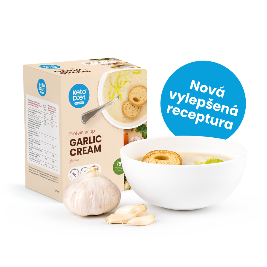 Proteinová polévka – česneková krémová