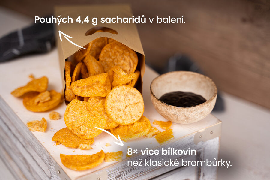 Proteinové chipsy – příchuť barbecue