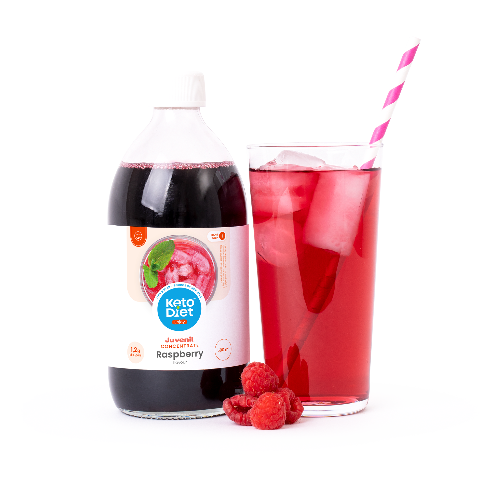 Nápojový koncentrát s Juvenilem - příchuť malina (500 ml)