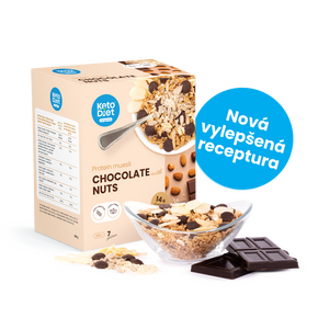 Proteínové čokoládové müsli KetoDiet – s orechmi (7 porcií)
