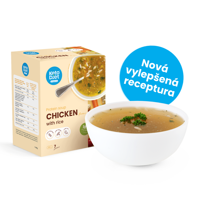 Proteinová polévka – kuřecí s rýží