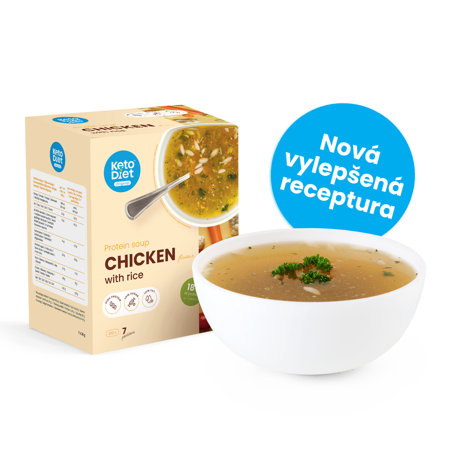 Proteinová polévka – kuřecí s rýží