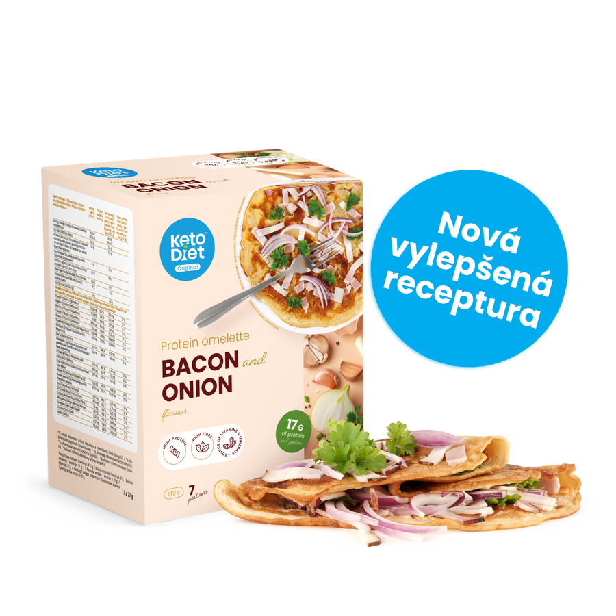 Proteínová omeleta KetoDiet – príchuť slanina s cibuľou