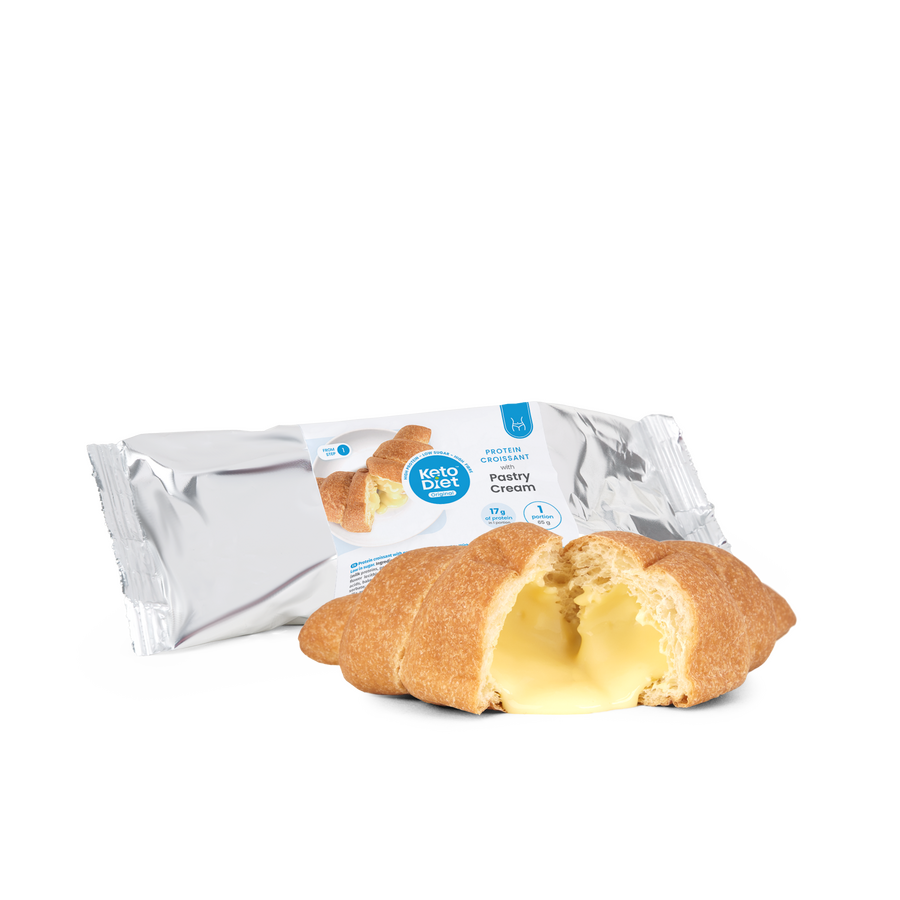 Proteínový croissant s pudingovou náplňou