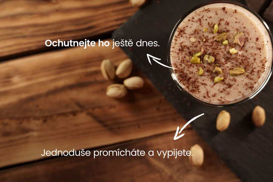 Proteinový nápoj – příchuť čokoláda & pistácie
