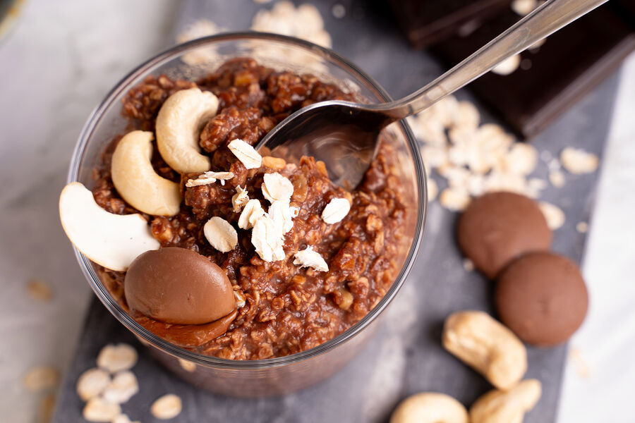 Proteínová kaša – kakaová s kešu orechmi a brezovým cukrom
