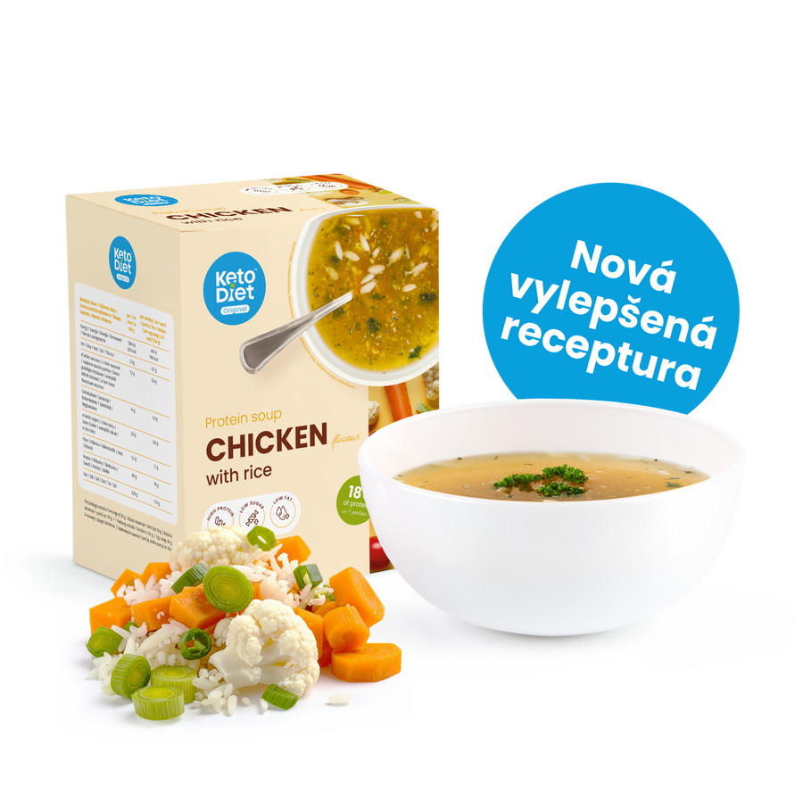 Proteinová polévka – kuřecí s rýží
