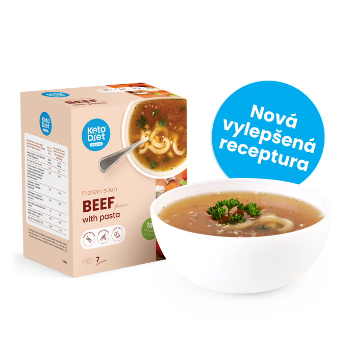 Proteinová polévka – hovězí s těstovinami
