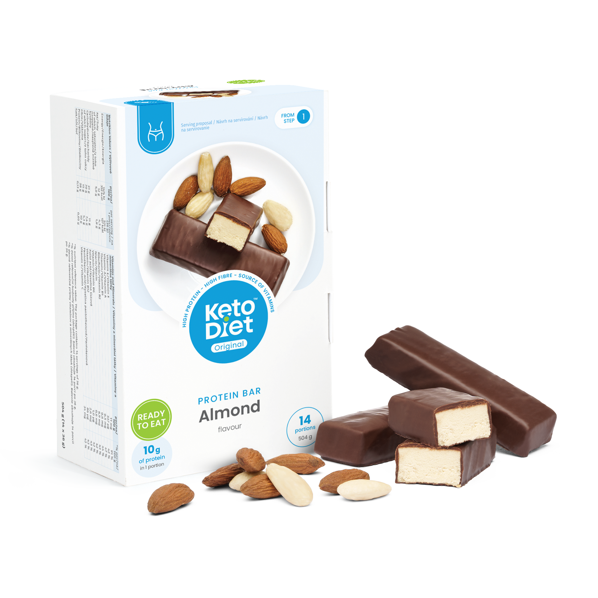 Proteinové tyčinky – příchuť mandle (14 ks – 7 porcí)