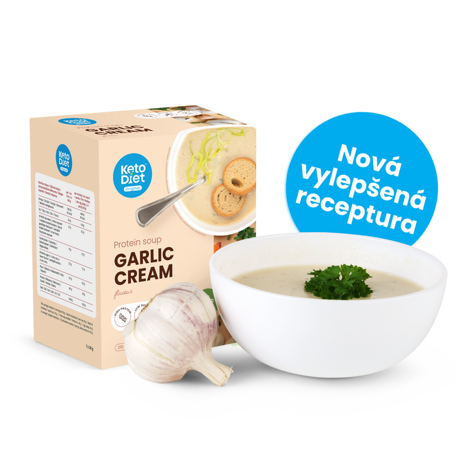 Proteinová polévka – česneková krémová