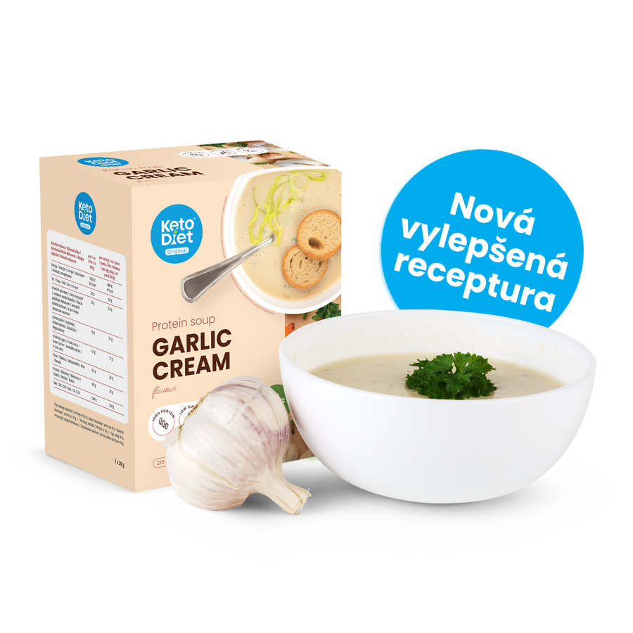 Proteinová polévka – česneková krémová