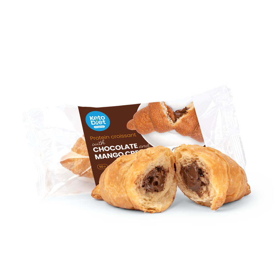 Proteínový croissant – náplň čokoláda & mango