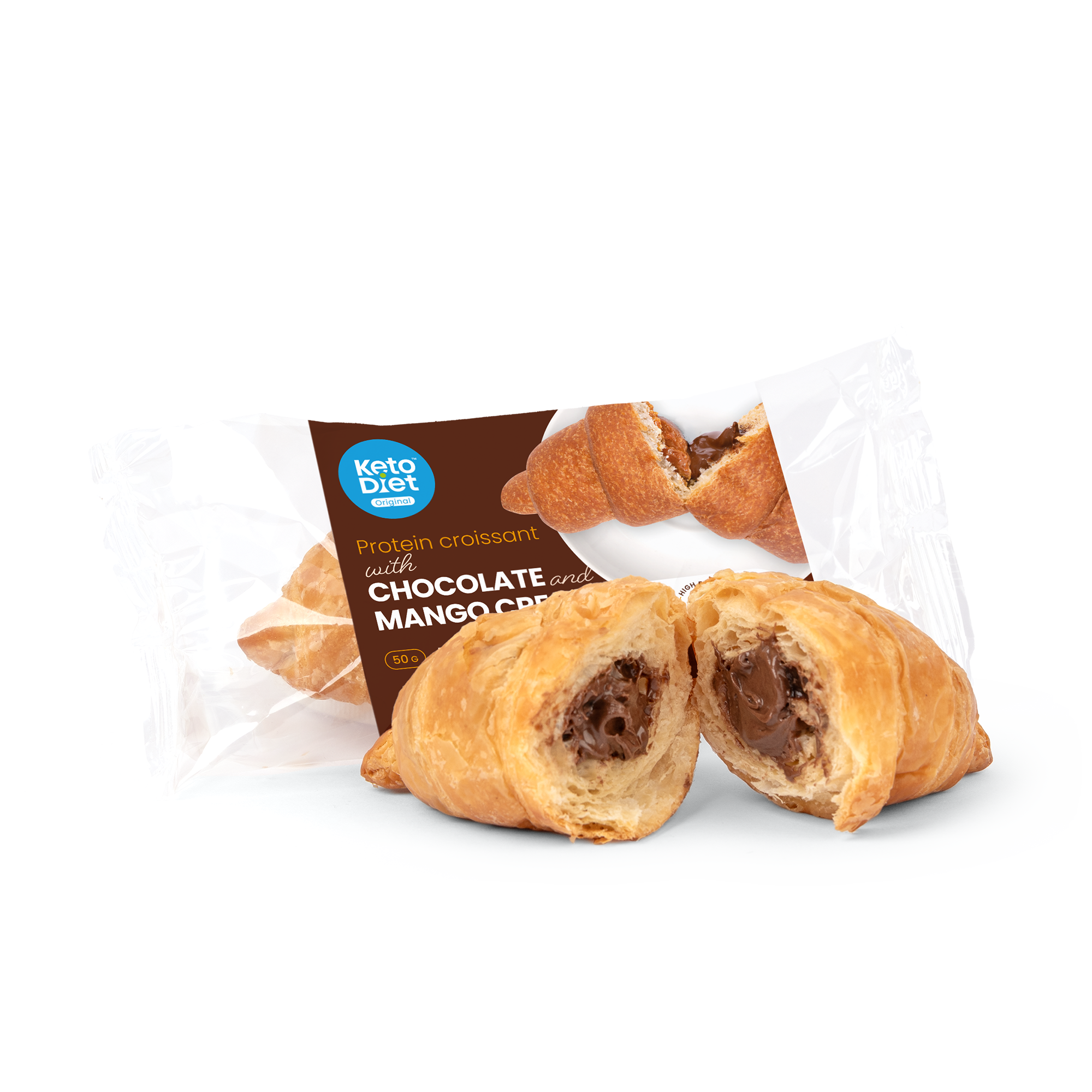 Proteinový croissant - náplň čokoláda & mango (1 ks - 1 porce)