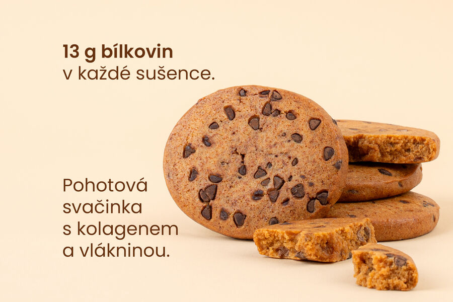 Proteinové sušenky – cookies s kousky čokolády