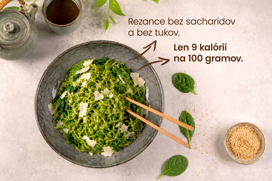 KetoDiet konjakové rezance so špenátom