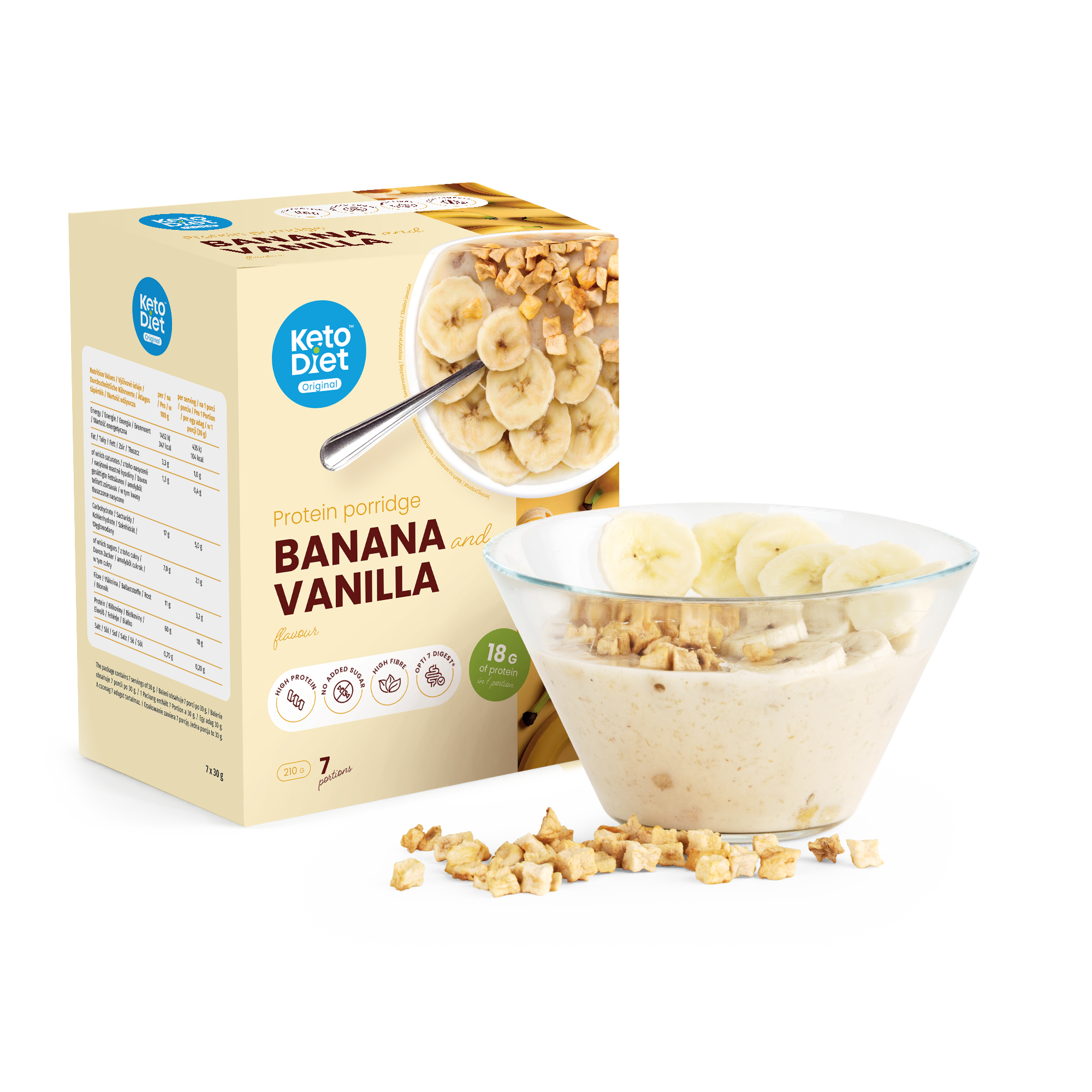 Proteinová kaše – banán & příchuť vanilka (7 porcí)