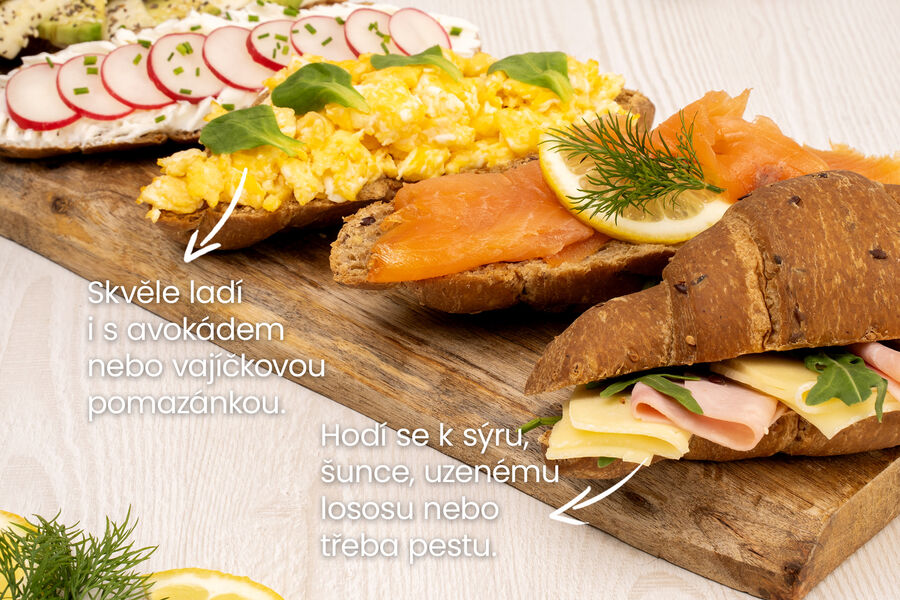 Slaný proteinový croissant – cereální