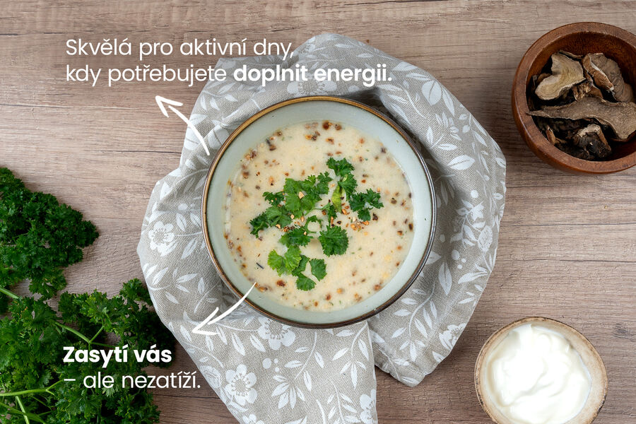 Proteinová polévka – příchuť houbová