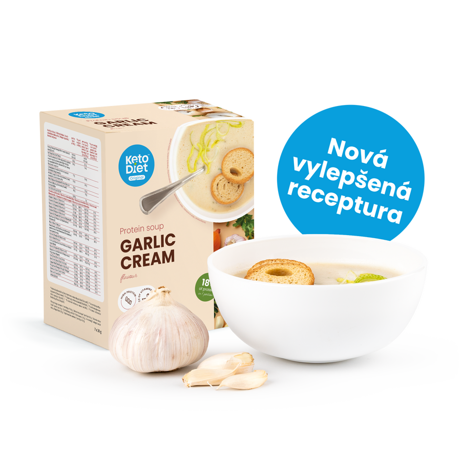 Proteinová polévka – česneková krémová
