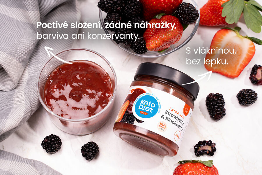 Extra ostružinovo jahodový džem bez přidaného cukru