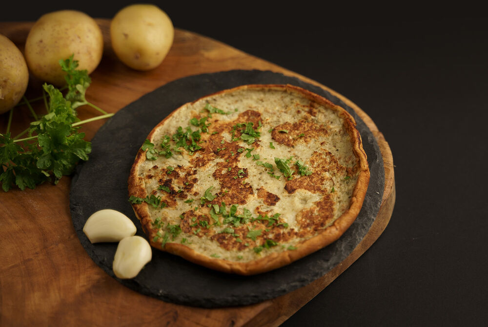 Proteínová omeleta KetoDiet – à la zemiakový placka s cesnakom a majoránom 