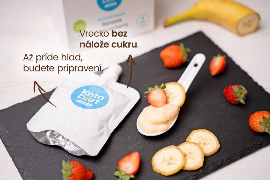 Proteínová kapsička – príchuť banán a jahoda