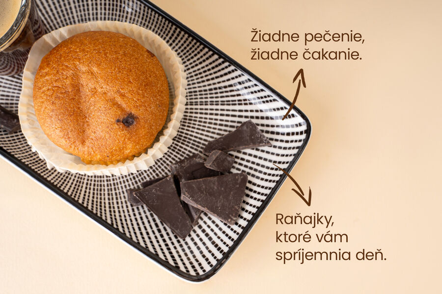 Proteínový muffin s kúskami čokolády