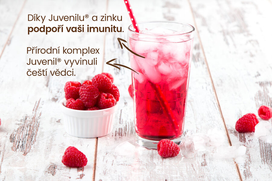 Nápojový koncentrát s Juvenilem – příchuť malina