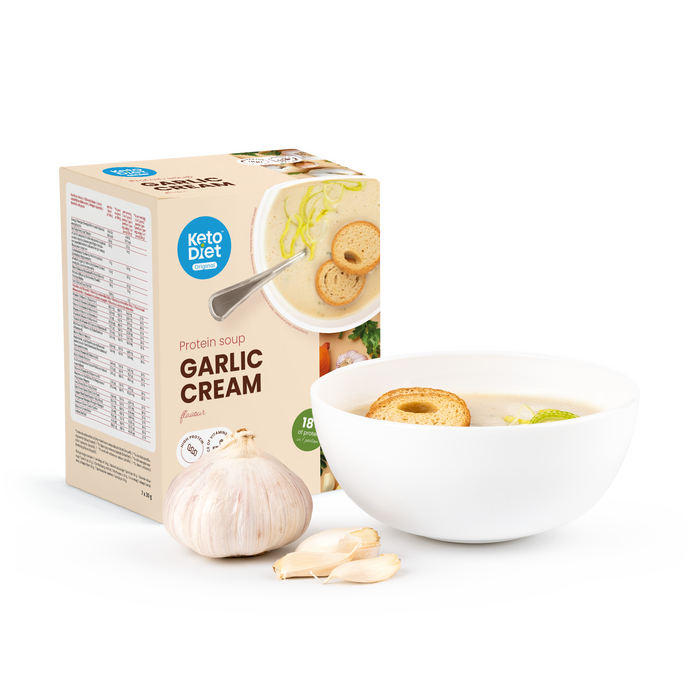 Proteinová polévka – česneková krémová