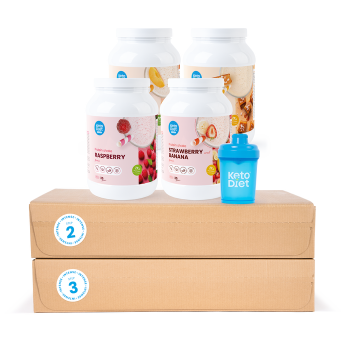 Kompletné proteínové nápoje INTENSE na 12 týždňov (1. + 2. + 3. krok)