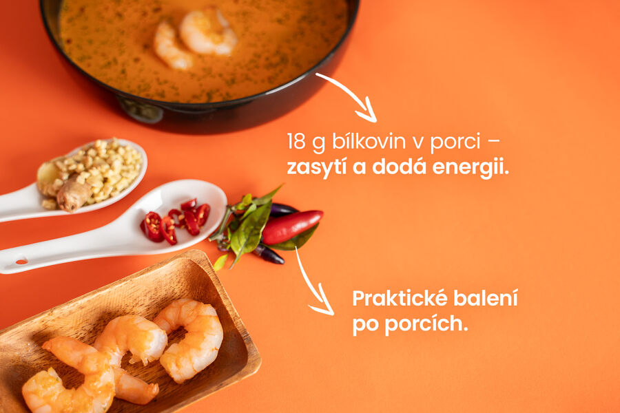 Proteinová polévka – příchuť thajské krevety
