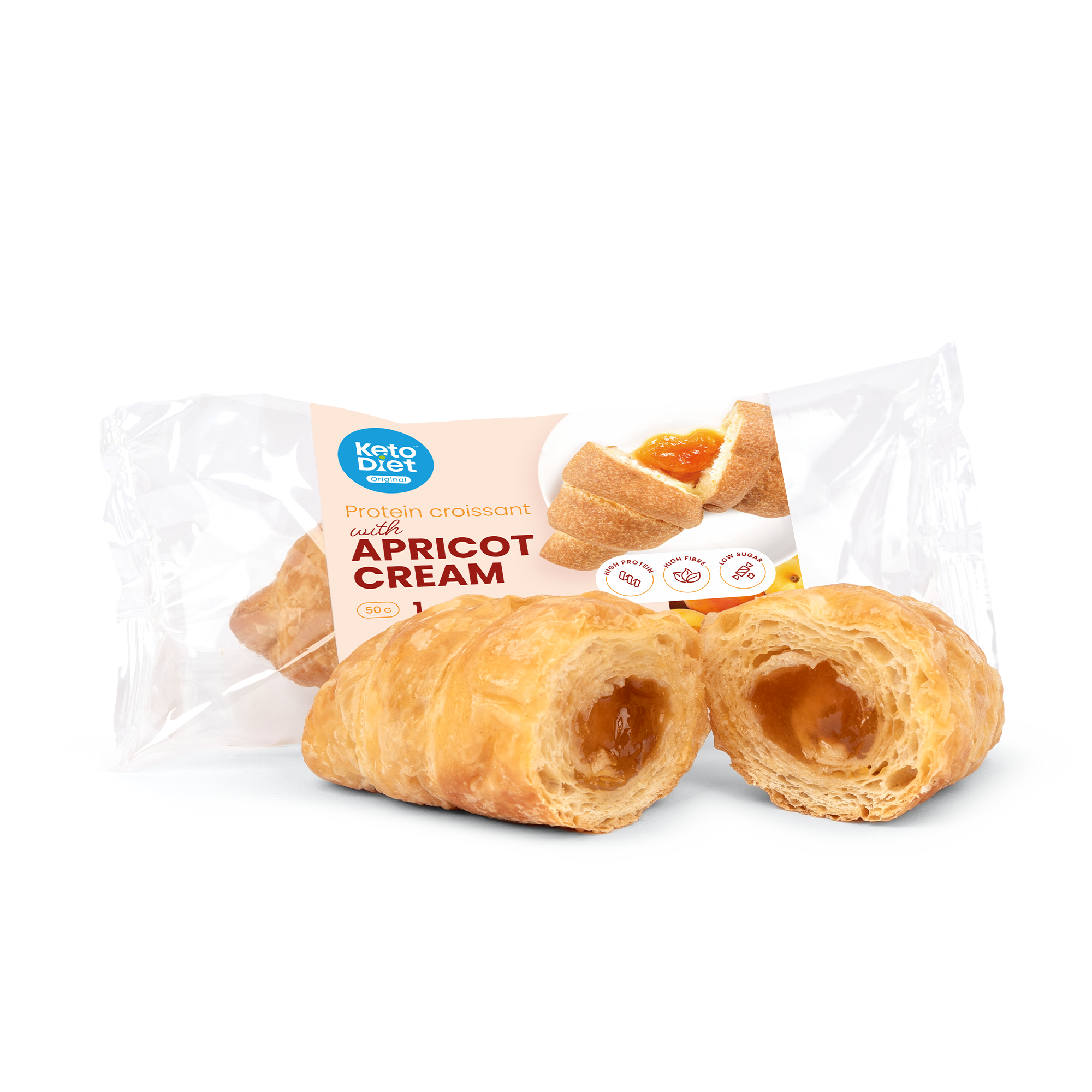 Proteinový croissant - náplň meruňka (1 ks - 1 porce)