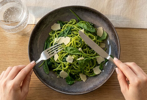 KetoDiet konjakové nudle se špenátem