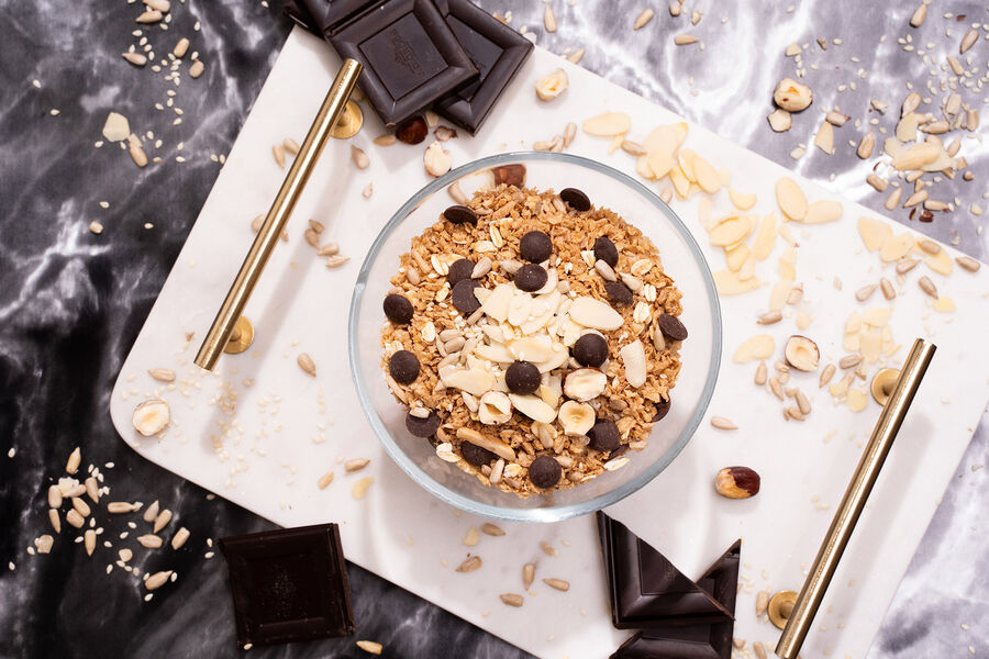 Proteinové čokoládové müsli KetoDiet – s ořechy (7 porcí)