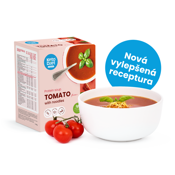 Proteinová polévka – rajčatová s nudlemi