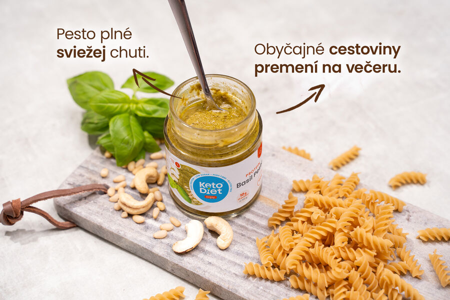 Proteínové bazalkové pesto