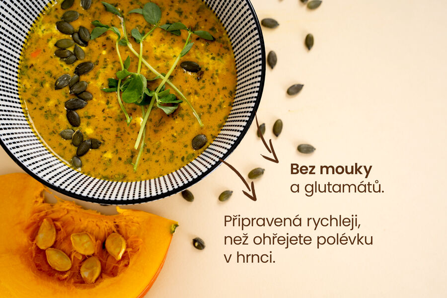 Proteinová polévka – příchuť dýňová