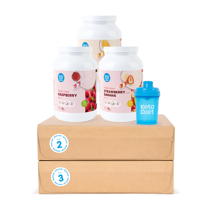 Kompletní MEDIUM proteinové nápoje na 9 týdnů (1. + 2. + 3. krok)