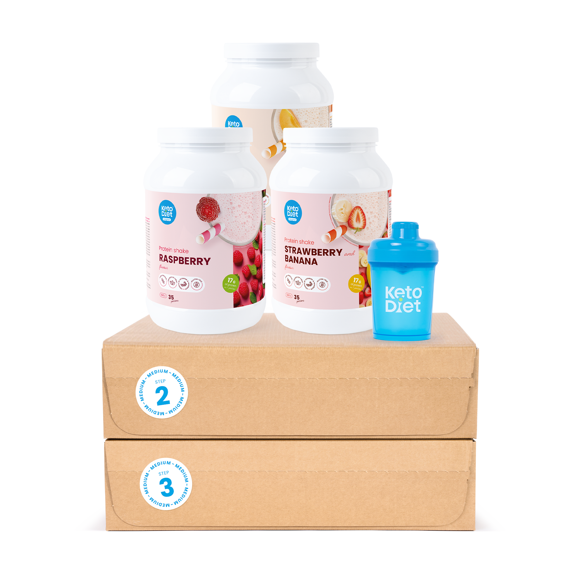 Kompletní MEDIUM proteinové nápoje na 9 týdnů (1. + 2. + 3. krok)