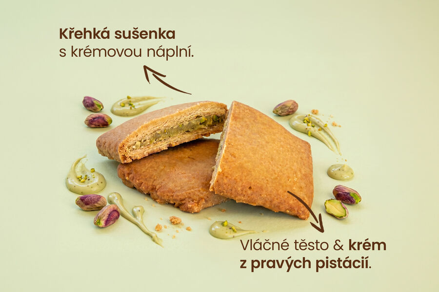 Proteinové cookies s pistáciovým krémem (7 porcí)