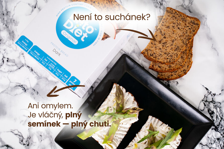 Proteinový chléb – tmavý