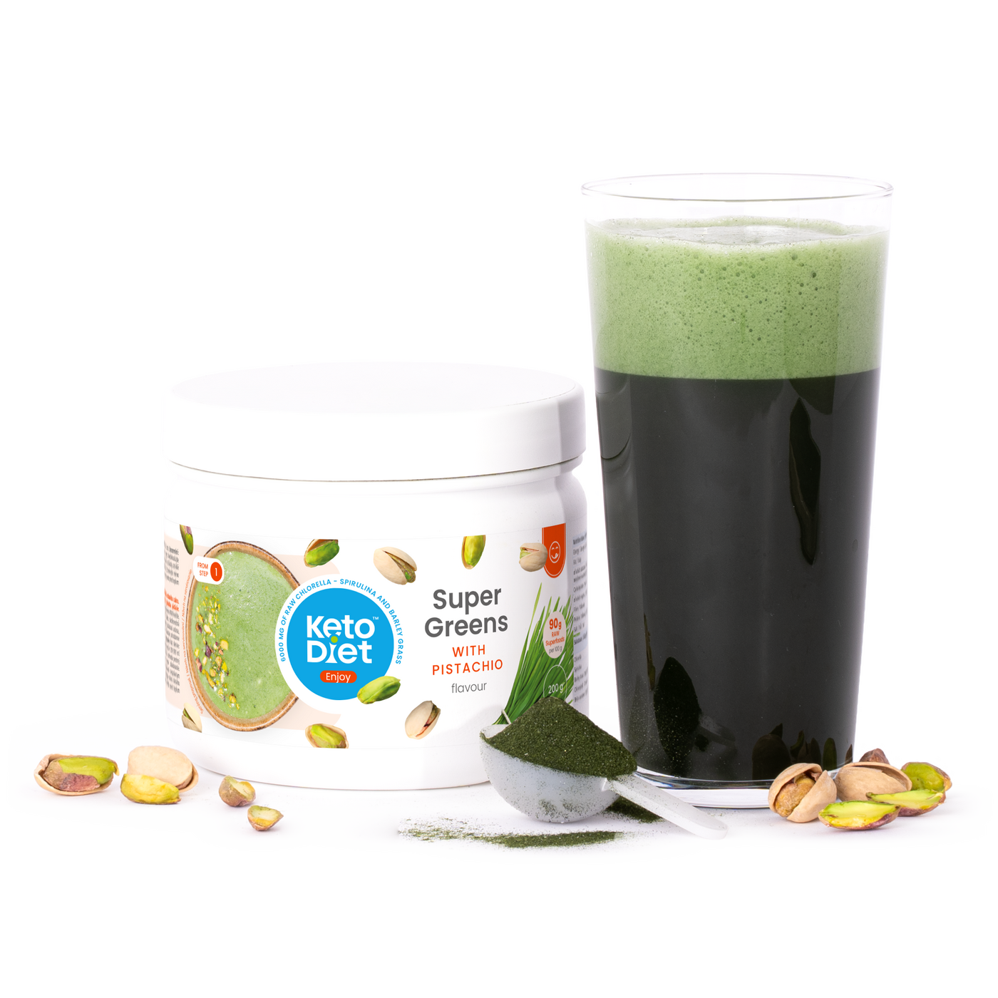 Chlorella + spirulina + ječmen Super GREENS (200 g) KetoDiet CZ